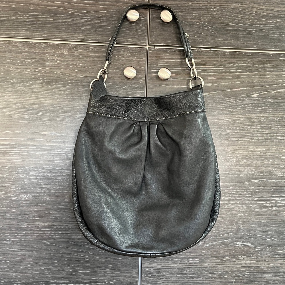 Roots Black Leather Olivia Crossbody Bag